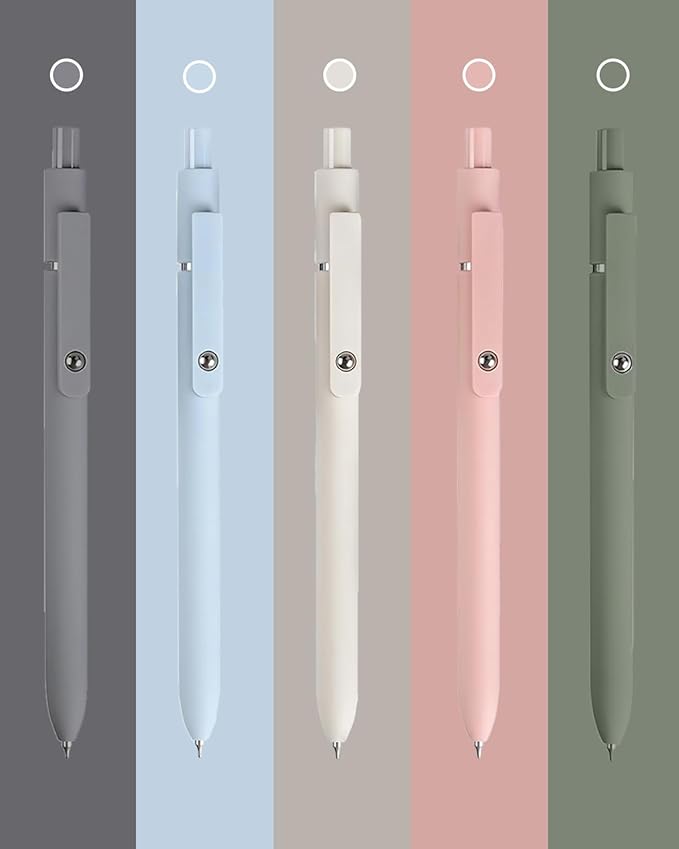 Gel Pens,Fine Point Black Ink Pens With Smooth Wirting,Qucik Dry Pens For Journaling,Cute Nice BallPoint Pens,Office School Supplies Women Student(Morandi)