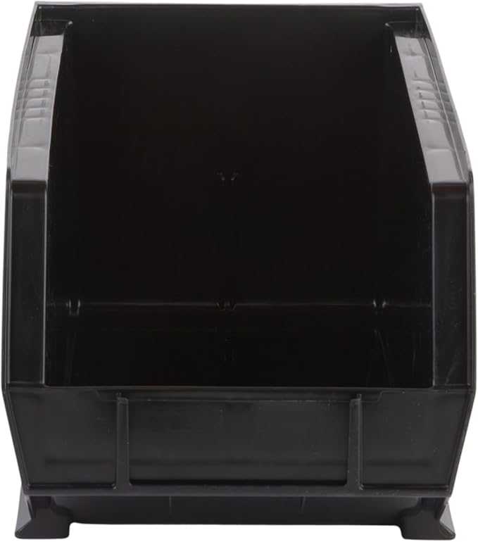 Hudson Exchange 15" x 8" x 7" (6 Pack) Plastic Stackable Storage Bin and Hanging Container, Black