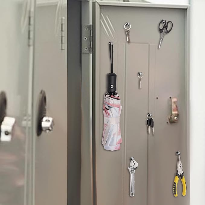 20 Pack Strong Refrigerator Magnets - Whiteboard, Small Fridge, Magnetic Push Pins - Brushed Nickel for Kitchen, Office, School, Locker, Map