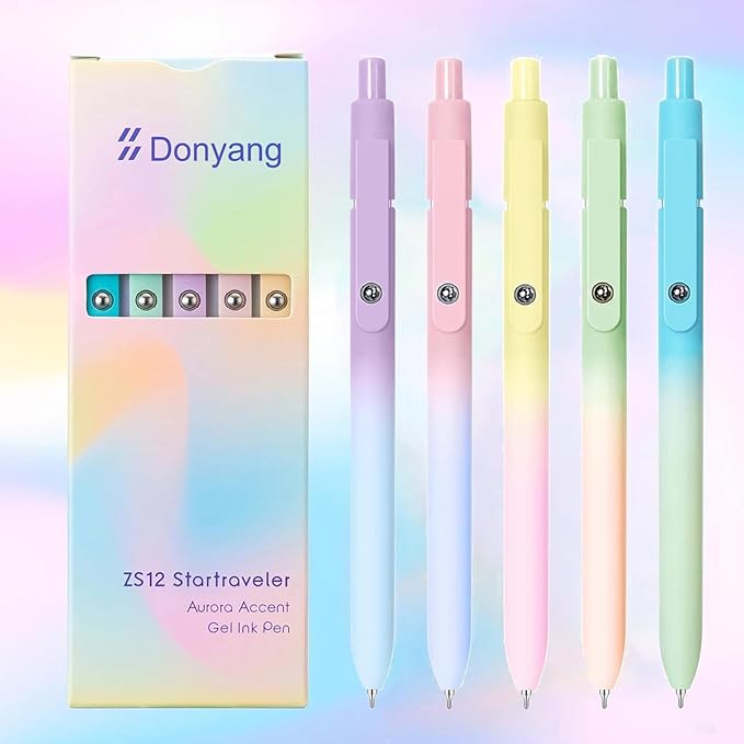 Gel Pens, 10PCS 0.7mm Gel Pens Black Ink Fine Point Smooth Writing Pens, High-End Series Ballpoint for School Office Supplies, Easter Basket Essentials, Easter Gifts for Men Women Student (Gradient)