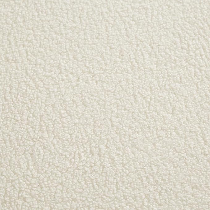 24KF Large Square Couch Ottoman for Living Room, Upholstered Teddy Fabric Padded Cushion Ottoman Table,Large Foot Rest,5088-Teddy Cream