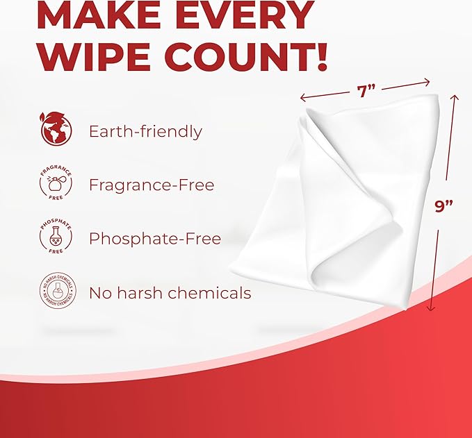 HandyClean Rinse-Free Food Contact Sanitizing Wipes Canister, Multi Surface Cleaning Supplies for Kitchen and Professional Setting One Canister (120 Wipes)