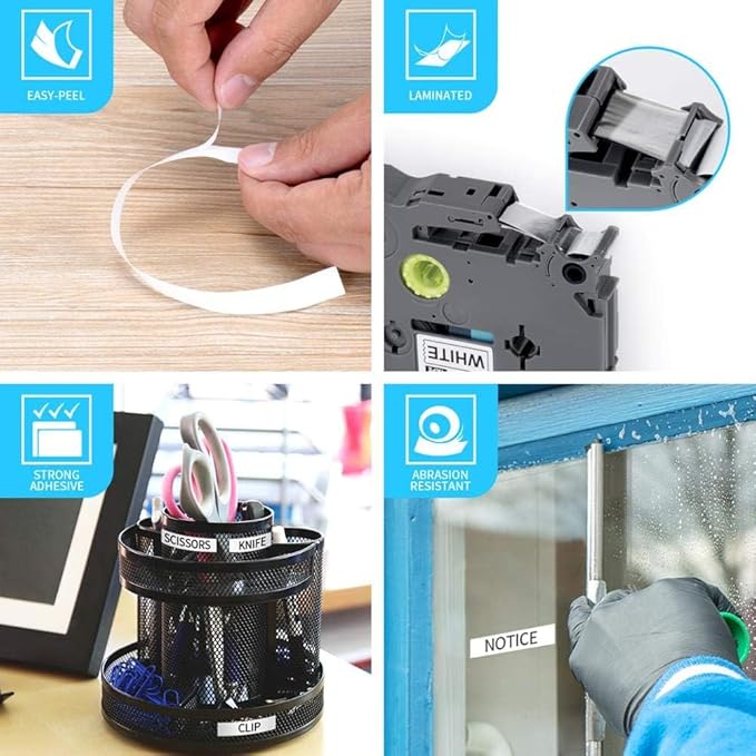 1PK Black on Yellow Extra Strength Laminated Label Tape Compatible for Brother P-Touch TZe-S611 TZ S611 Tze S611(6mm x 8m)