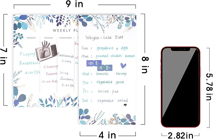 3 Pack Weekly Planner Notepad Tear Off 52 Undated Weekly Calendar Sheets To Do List Notepad Desk Planner Planning Pads Productivity Tracker for Work Goals Notes Schedule Ideas, Blue