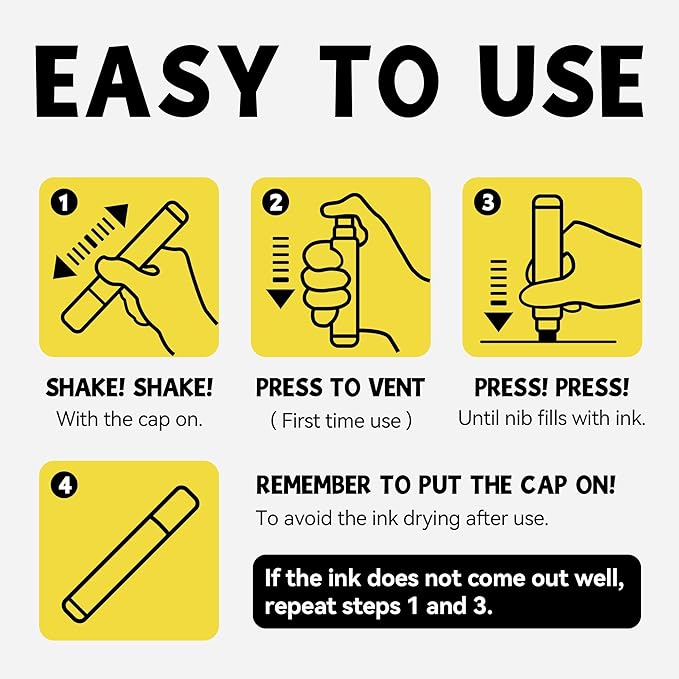 3 Jumbo Permanent Markers Silver, 15mm Thick Wide Tip, Large Acrylic Paint Markers for Rock Painting, Poster, Stone, Ceramic, Glass, Wood, Canvas