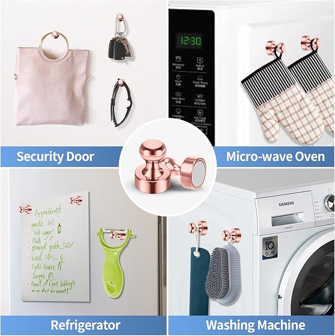 12Pack Rose Gold Fridge Magnets Refrigerator Magnets Adults Magnets for Whiteboard School Office Locker Kitchen Decorative Small and Strong