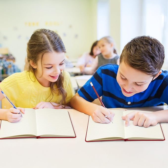 Honoson 20 Pack Lined Journal Notebooks A5 Hardcover Executive Notebook 5.5" x 8.3" PU Leather Wide Ruled Journals Bulk with Elastic Band for Home Business Office School Supplies(Red)