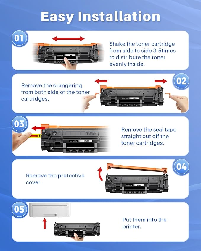 134X Toner Cartridge (with chip) Replacement for HP 134X Black Toner Cartridge or for HP 134X Toner Compatible with Laserjet 209dw MFP M234dw M234sdw M234sdn Printer