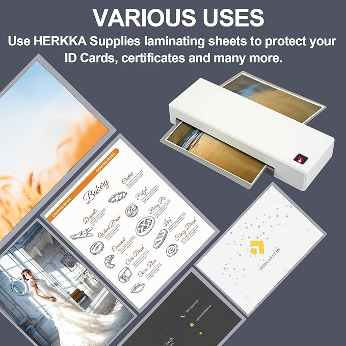 HERKKA 200 Pack Laminating Sheets, Hold 11 x 17 Inch Sheet, 3 Mil Clear Thermal Laminating Pouches 11.5 x 17.5 Inch Lamination Sheet Paper for Laminator, Round Corner