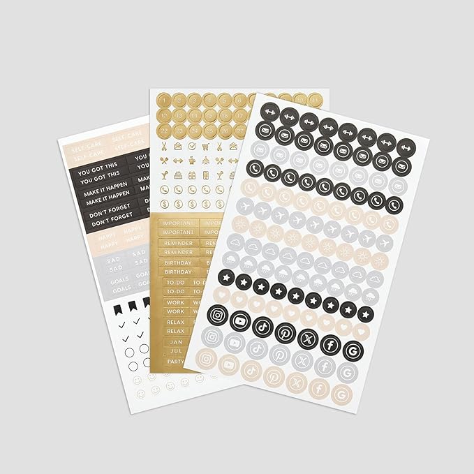&And Per Se Dotted Journal Notebook, A5 Hardcover Leather Bullet Dotted Journal, 160 Pages 100 gsm Thick Dotted Paper,3 Sheets of Stickers Included - 5.7'' x 8''(Apricot)