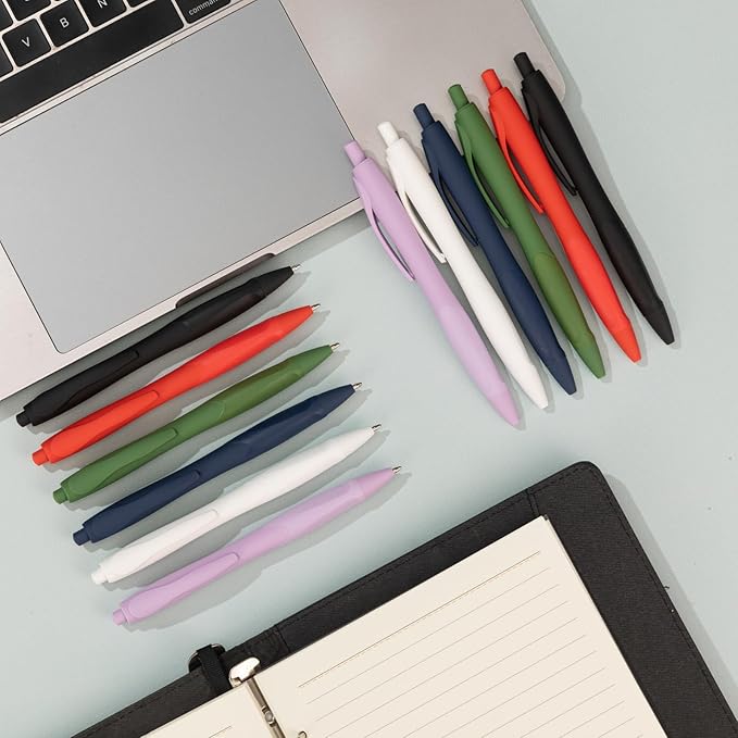 BallPoint Pens, 30 Pack (BLACK Ink),Bulk Pens, White Barrel,Click Pens for Office Home and School, Retractable Ballpoint Pens, Medium Point, 1.00MM (White)