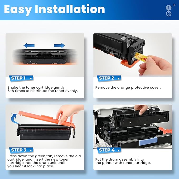 206X Toner Cartridges 4 Pack for Laser Jet M283cdw M283fdw M255dw Compatible for HP 206X 206A W2110X Compatible with Color Laser Jet Pro MFP M283fdw M283cdw M283fdn Pro M255dw M255nw Ink Cartridges