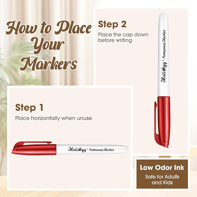 24 Pcs Metallic Permanent Markers Bulk Gold Fine Point Metallic Paint Markers for DIY Crafts, Gift Card Making, Artist Illustration(Multicolor)