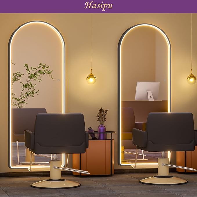 Hasipu 65" x 22" Led Mirror Full Length, Full Body Mirror with Lights, Arch Design, Wall Mounted, Modern Style