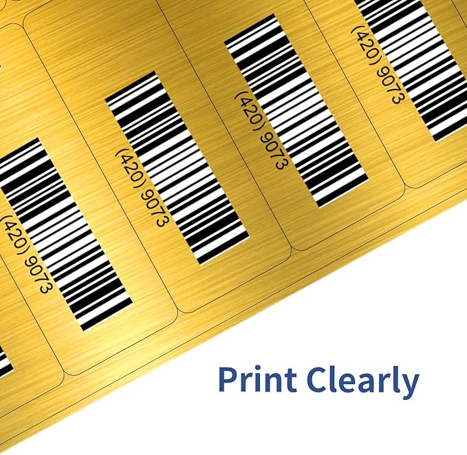 1" x 2-5/8" Address Labels- Gold Shipping Labels Stickers/Mailing Labe Stickers for Laser/Inkjet Printer, Matte- Permanent Adhesive Sticker