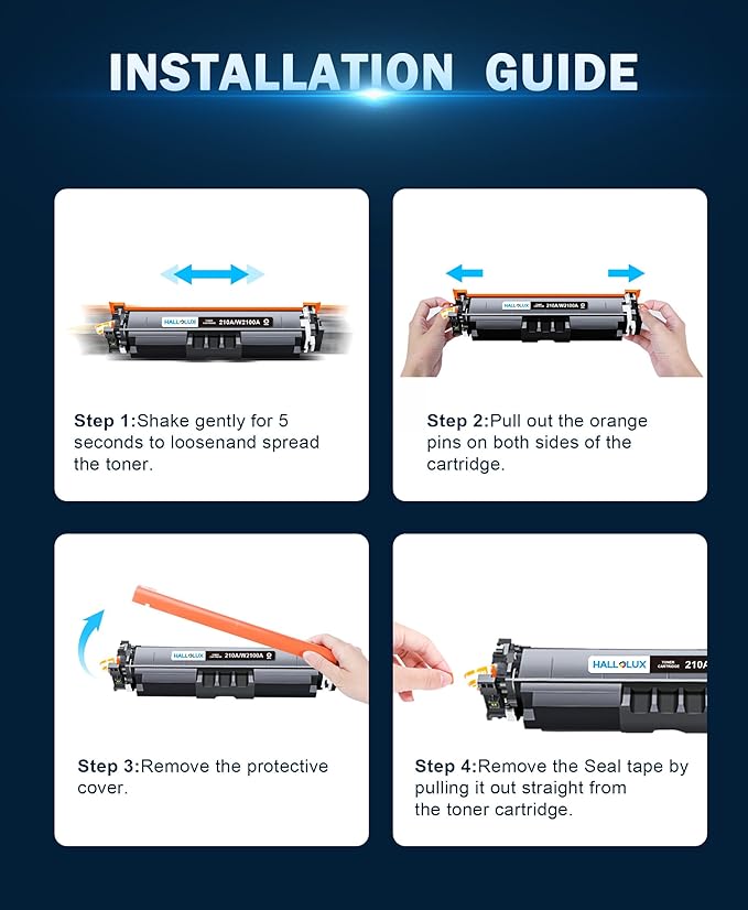 HALLOLUX 210X 210A Toner Cartridges 4 Pack (with Chip) Replacement for 210X W2100X 210A W2100A Compatible with Color MFP 4301fdw 4301fdn Pro 4201dw 4201dn Series Printer Toner (4-Pack)