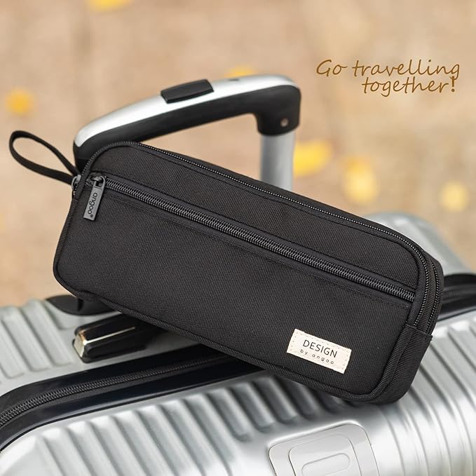 HVOMO Large Pencil Case High Capacity Holder Box Storage bag Desk Organizer Marker Pouch Pen For Middle School Office College Adult Girl and Boy(Black)