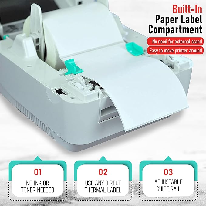 2054A Shipping Label Printer for Windows Mac Chromebook Android, Supports Amazon Ebay Paypal Etsy Shopify ShipStation Stamps UPS USPS FedEx DHL, Roll & Fanfold 4x6 Direct Thermal Label