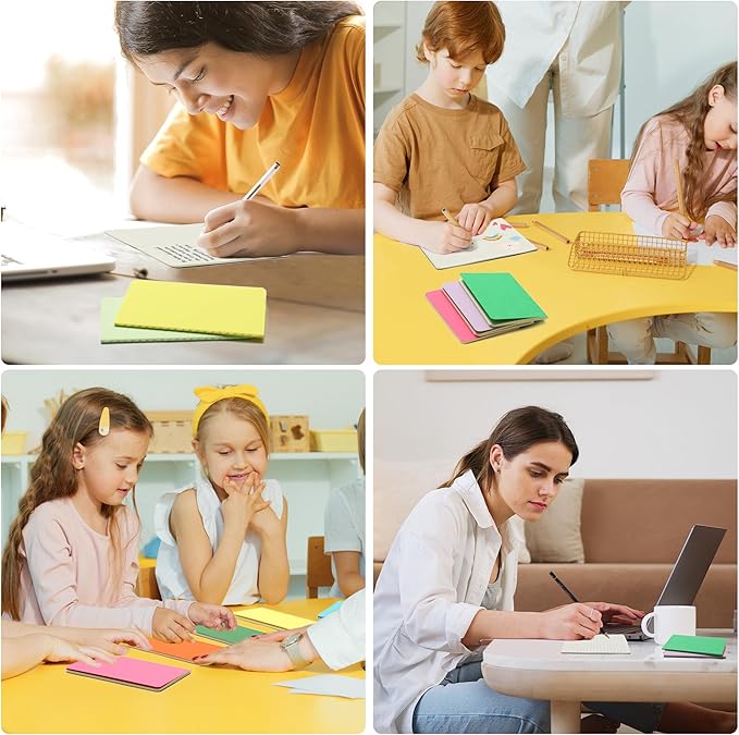 24 Pack Small Pocket Blank Notebook & Journal Bulk, Multi Cover, Unlined Thick Paper, A6 Size, 5.5x3.5 inch, 60 Page, Mini Plain Sketchbook Subject Note Pad Set for Women Men Kids