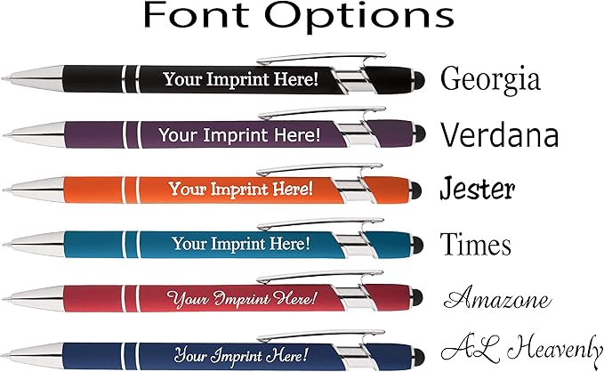 Up to 500 Pcs Custom Pens Bulk | Rainbow of Colors | Soft-Touch Metal Black Ink Personalized with Name or Message (Dark Blue, 1000)