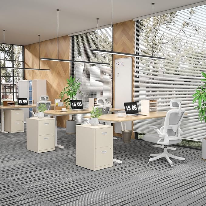 2 Drawer File Cabinet with Lock,Metal File Cabinets for Home Office,Two Drawers Cream Filing Cabinets for Home Office, Office File Cabinets for Hanging Letter,Easy Assemble