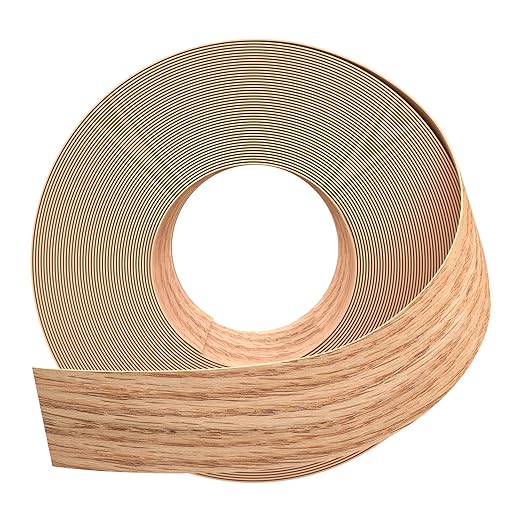 GSCIT Club Red Oak Edge Banding, 2 inch x 100ft roll of Veneer Plywood Edge Banding Preglued Flexible, Wood Tape Banding for Cabinet Repair