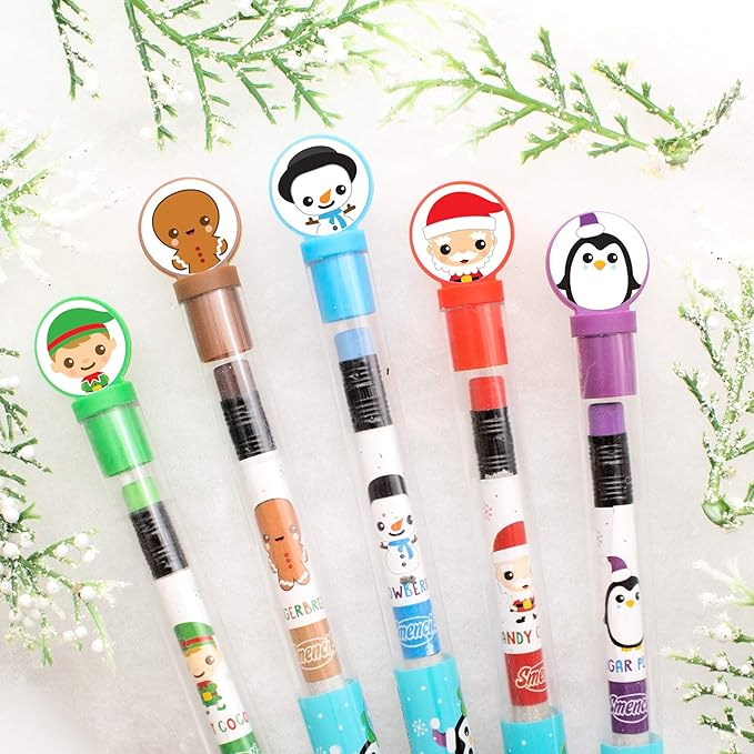 Holiday Smencils Cylinder - HB #2 Patented Gourmet Scented Pencils, 50 Count, Gifts for Kids, Party Favors, Classroom Rewards