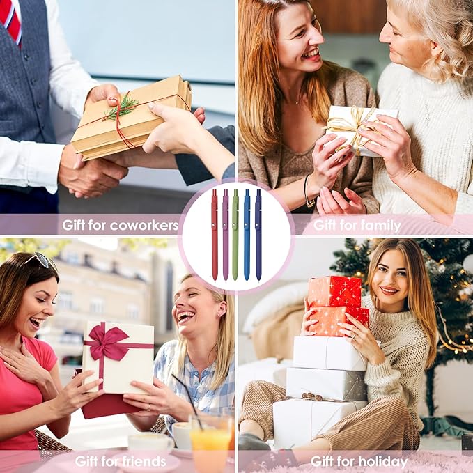 Gel Pens, 5pcs 0.5mm Gel Pen Cute Black Ink Fine Point Pens With Smooth Writing, Quick Dry Pens For Journaling, Teacher Work Desk Accessories Office School Supplies for Men Women Student (Vintage)