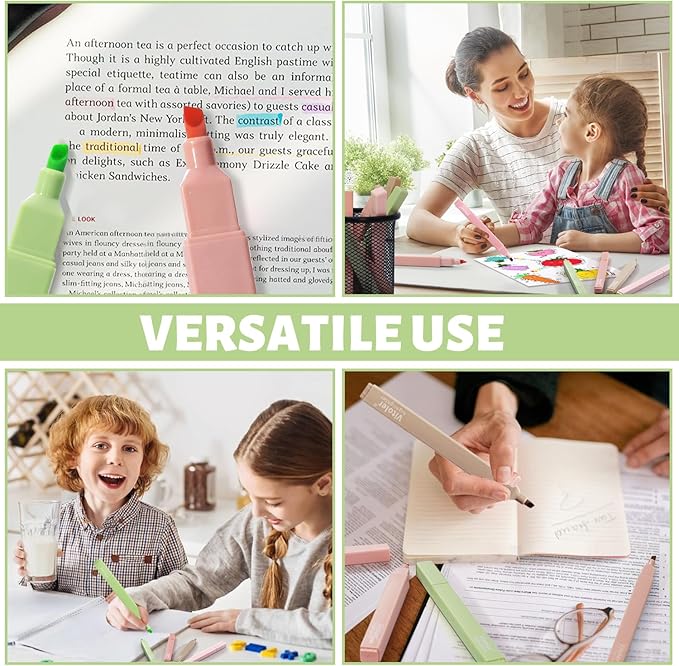 Highlighters Assorted Colors,8pcs Bible Highlighters No Bleed Hghlighter Markers for Journaling Back to School Teacher Supplies Office Supplies