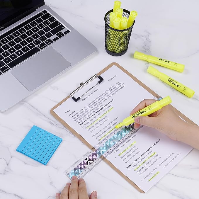 Highlighters Bulk, 72 Pack Tank Style Highlighters Set, Fluorescent Yellow, Chisel Tip Highlighter Markers Bulk for Kid and Adult Coloring, Highlighting as School Supplies