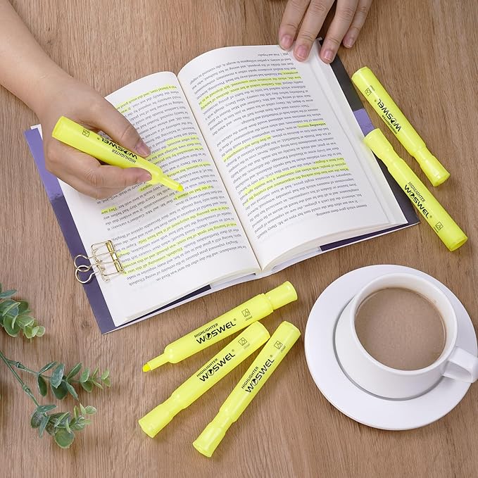 Highlighters Bulk, 108 Pack Tank Style Highlighters Set, Fluorescent Yellow, Chisel Tip Highlighter Markers Bulk for Kid and Adult Coloring, Highlighting as School Supplies