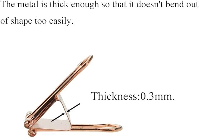HAHIYO Binder Clips Paper Clamp Spring Steel Sturdy Medium 1.26 inch Width 0.39 Inch Capacity No Sharp Edges Heavy Duty Tight Grip Reusable Rose Gold Metal Bright Finish for Home Office School 13 Pack