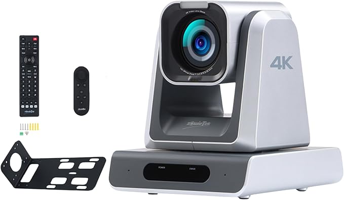 4K USB/HDMI/LAN PTZ Camera, Ergo-Ease Remote Control, Auto Focus, 18X Optical Zoom, Live Streaming for Video Conference, Meeting, Church, Event, Teaching