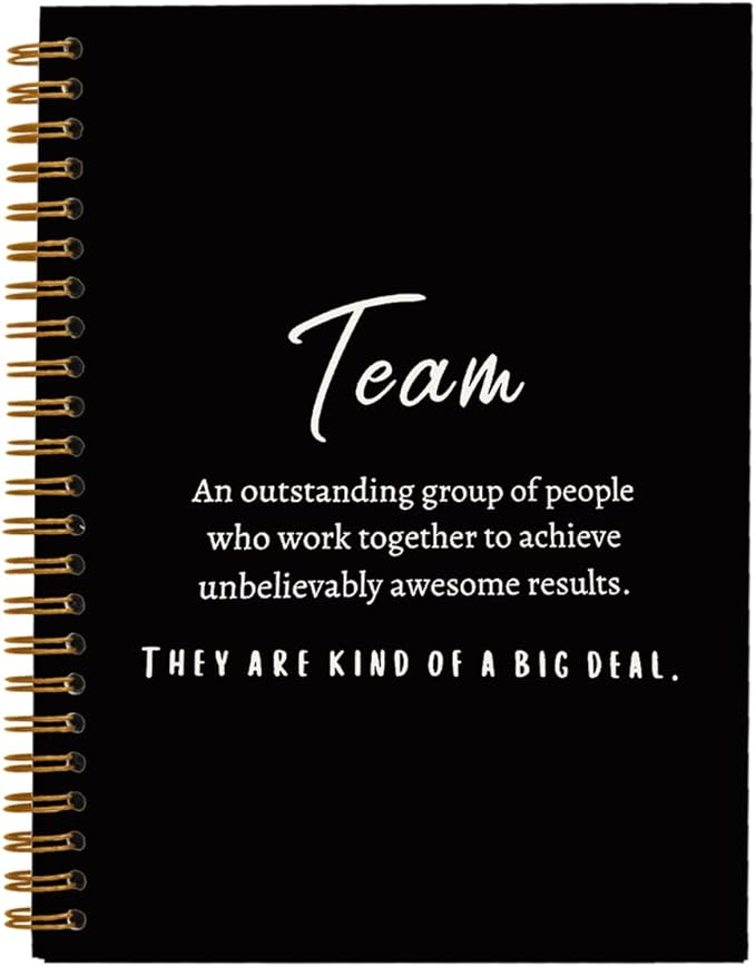 hold fizz Black Meeting Notebook for Work, Employee Appreciation Gifts, Team Gifts for Employees, Journals for Writing, Thank You Gifts for Women Men Leader Boss Manager Mentor Coworkers, 5.5"x8.3"