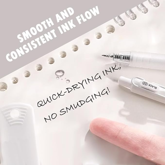 HVOMO Stationery Set,1 large-capacity pencil case,5 quick-drying pens,50 waterproof stickers,2 sticky note pads(200 sheets),1 set of 10-color index labels (200 sheets),Student stationery gift(Pink)