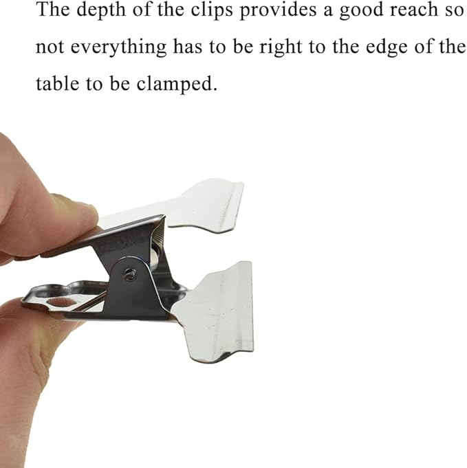 HAHIYO 4inch Silver Bulldog Clips Metal File Hinge Binder Clamps Save Space Strong Spring Jaws Rock Solid Grip Book Lay Flat Deburred Edge for Hang Photos Wall Grid Dog Food 11PCS