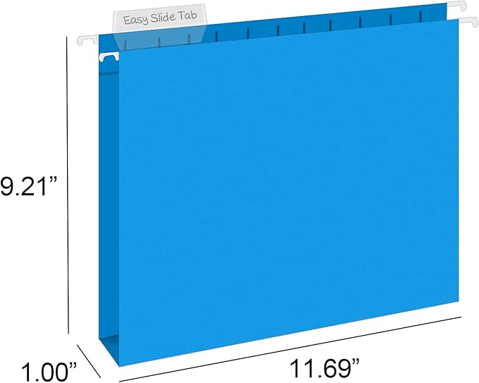 HERKKA Extra Capacity Hanging File Folders, 30 Pack Reinforced Letter Size Hanging Folders with Heavy Duty 1 Inch Expansion, Designed for Bulky Files, Medical Charts, Assorted Colors