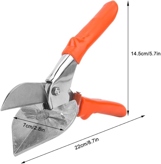 Garosa Miter Shear Multifunctional Trunking Trim Cutter 45 to 135° Angle Adjustable Quarter Round Cutting Tool Trunking Tube Trim Scissor for Angular Cutting Moulding Trim