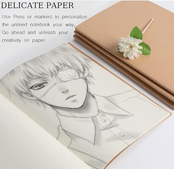 30 Pack A5 Blank Journal Notebook for Travelers, Student Gifts Office and School Supplies, Writing Journal Sketchbook Subject Notebooks Travel Journals Bulk, Kraft Paper, 80 Pages, 40 Sheets, 8.3x5.5