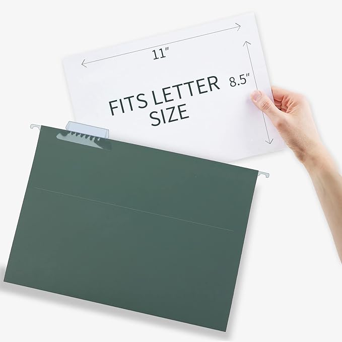 HERKKA Extra Capacity Hanging File Folders, 30 Pack Reinforced Hang Folders with Heavy Duty 3 Inch Expansion, Designed for Bulky Files, Medical Charts, Letter Size, Green