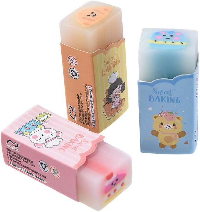 18 Pack Dessert Erasers for Kids, Kawaii for Students, Jelly for School Supplies Prize Gifts Party Favors