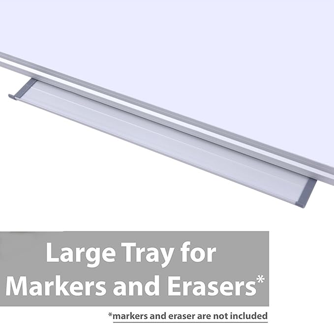 48 x 24-in Magnetic Dry Erase Board with Pen Tray| Aluminum Frame Portable Wall Large Whiteboard Message Presentation Board for Office & Classroom