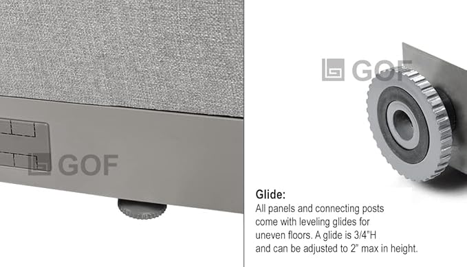 GOF Freestanding Office Partition, Large Fabric Room Divider Panel, 72" W x 72" H