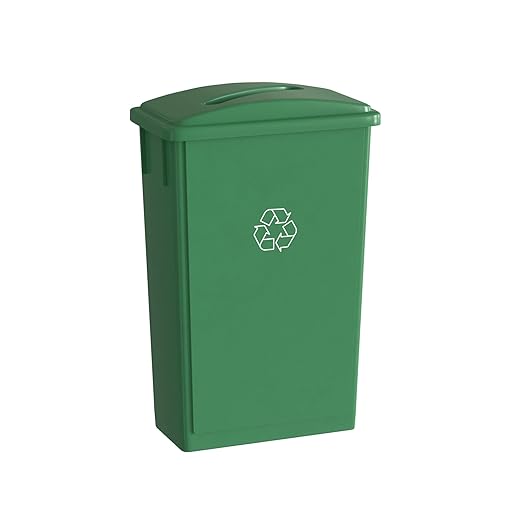 23 Gallon Green Recycle Slim Jim Trash Can with Paper Slot