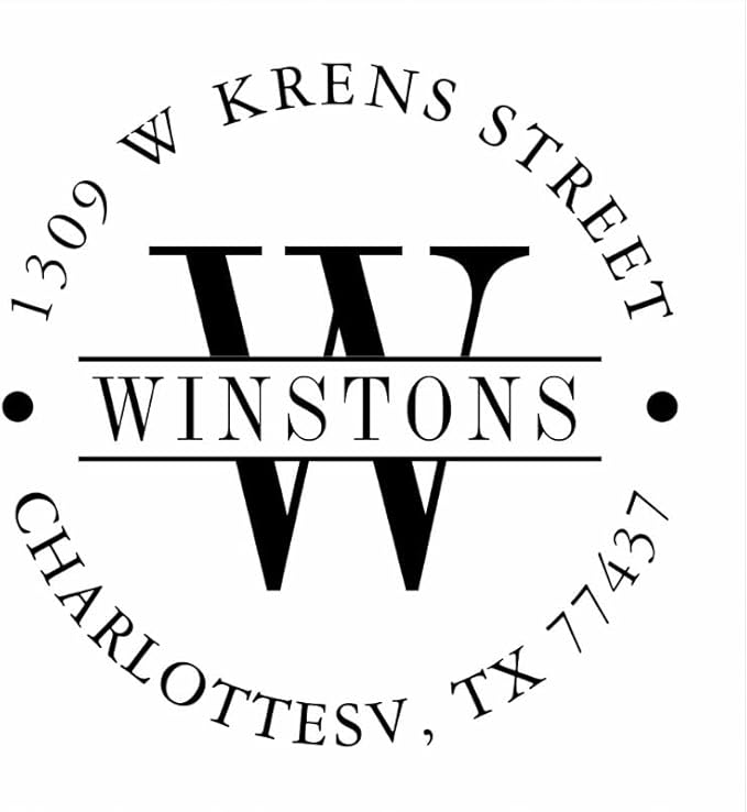 Generic Custom Address Stamp, Self Inking Stamp OR Embosser, Choose from 18 Simple but Classic, Elegant, Stylish Designs & 15 Ink Color Choices, Black