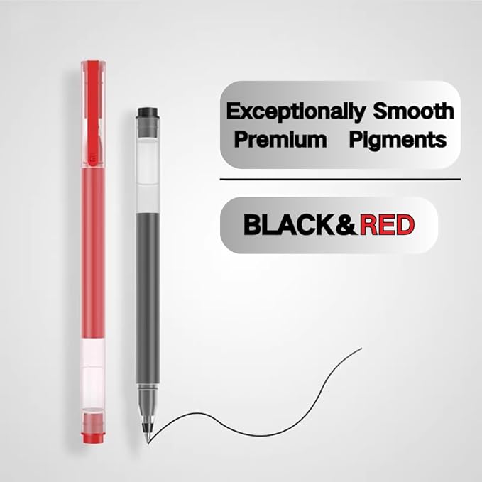 Gel Ink Pens, 0.5mm Fine Point Quick Dry Smooth Writing Pens High-End Series for Office School Supplies,Pack of 10,Red