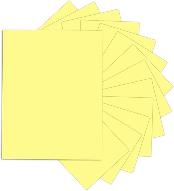 24 Sheets Yellow Cardstock 8.5 x 11 Thick Paper, Goefun 80lb Card Stock Printer Paper for Invitations, Menus, Wedding, DIY Cards