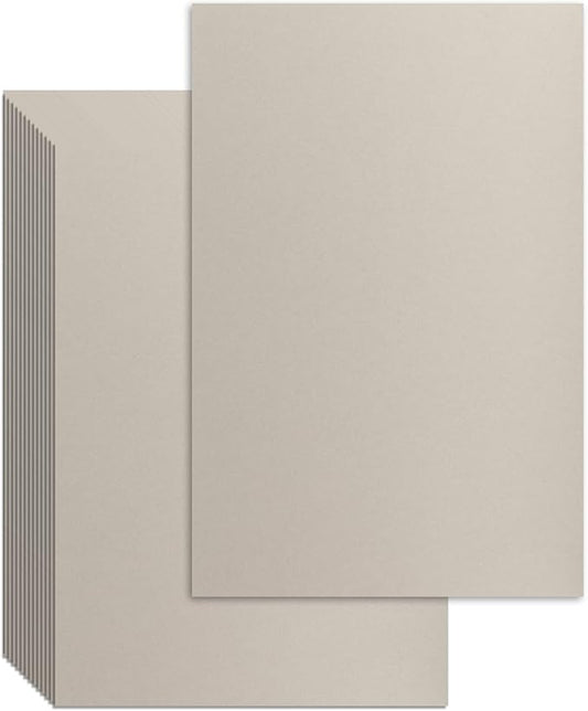 25 Pcs Book Board, Binder Board, Cover Board, Heavy Duty Chipboard for Book Binding, DIY Cardboard (Gray, 8.5 x 11 Inch 100PT)