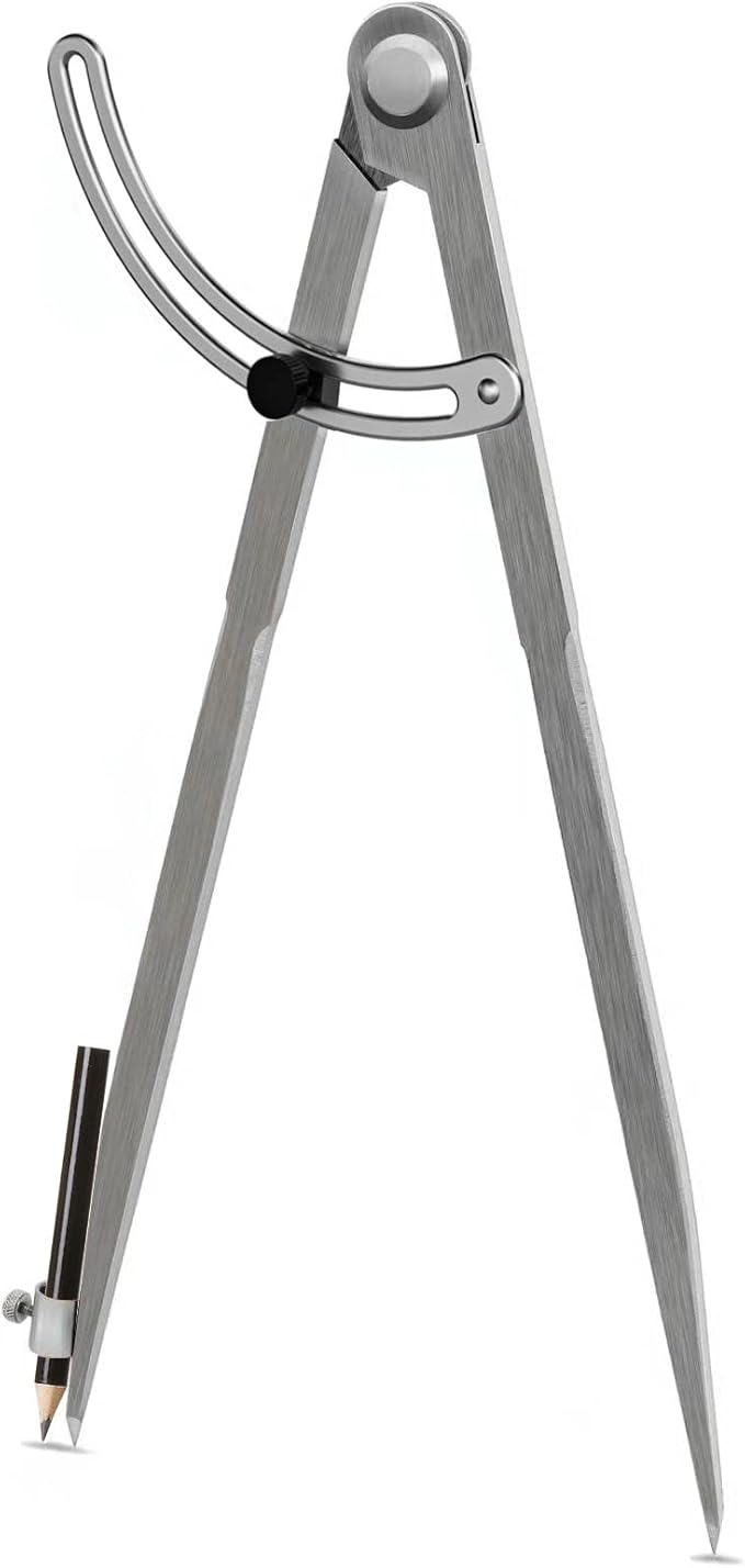20 inch Compass for Woodworking, Compass for Geometry, Precision Woodworking Compass with Wing Divider and Pencil Holder, Large Compass for Geometry, Woodworking Compass, Drafting, Drawing Compass
