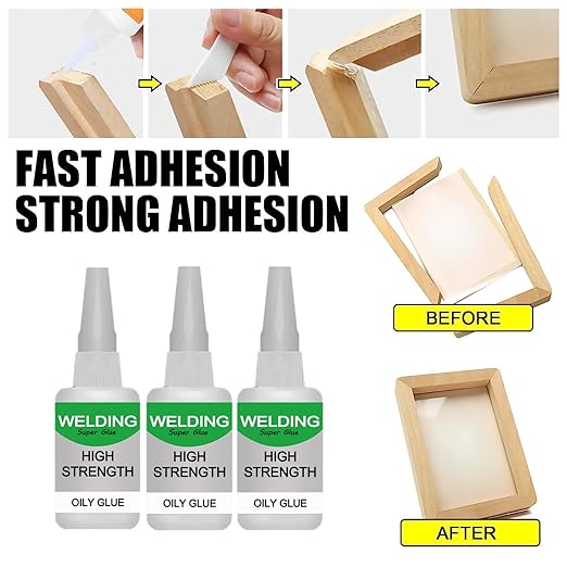 150ML Wood & Parquet Adhesive, Welding High-Strength Oily Glue, Universal Super Glue Gel, Instant Bonding, Strong Adhesion, Repairs Last Long Time for Metal, Wood, Ceramics,Leather, Glass (3Pcs)